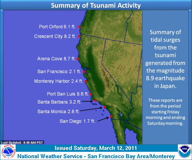 Tsunami Summary for the West Coast